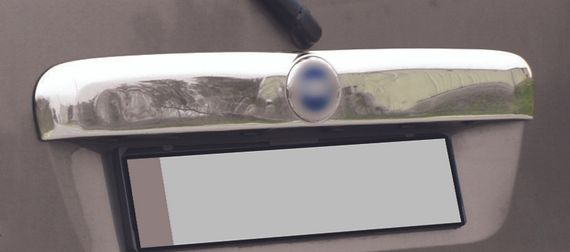 Накладка над номером (нерж.) OmsaLine - Італійська нержавійка для Fiat Doblo II 2005-2010 рр.