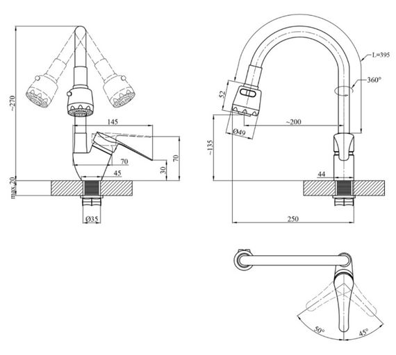 Змішувач для кухні Agua Sevilla - C039VRD (CV033914) | Зображення 1