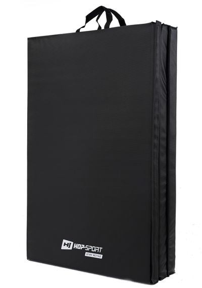 Мат гимнастический Hop-Sport HS-095FM твердый с липучкой 5см черный | Зображення 1