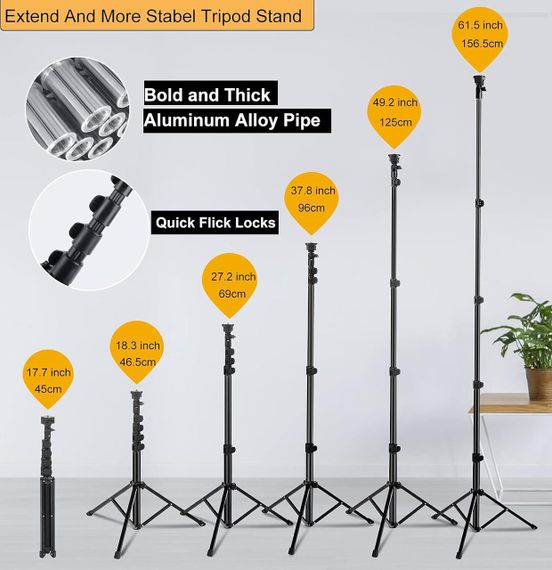 Кільцева лампа UPhitnis 25 см зі штативом і тримачем для телефона, кільцева лампа для селфі зі штативом | Зображення 2