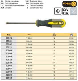 Викрутка хрестова РН 1 х 150 мм CrV VOREL-60965