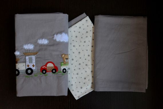 Детское постельное белье с плюшевым пледом Elita Baby в кроватку Tren Gri | Зображення 3