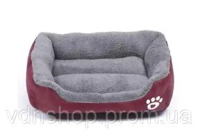 Лежанка - пуфик для кошек и собак Красная S(40*25)