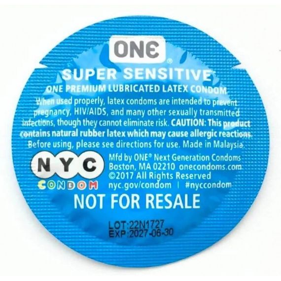 Набір презервативів латексних One NYC Super Sensitive ультратонких (ціна за 5 шт.) Sex Aura | Зображення 1