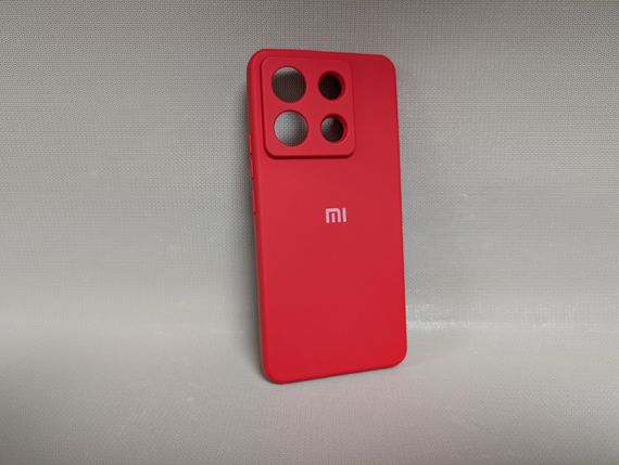 Чохол для Xiaomi Redmi Note 13 Pro 5G / Сяомі Редмі Ноут 13 Про 5G, силіконовий, матовий, червоний, з логотипом