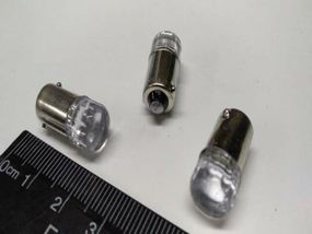 Лампа світлодіод з/ц 24V T4W BA9s 2SMD (28 х 35) прозоре скло/біла