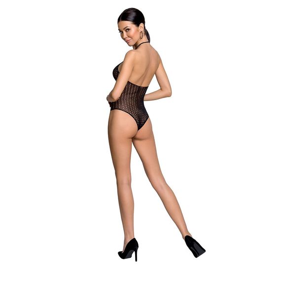 Бодістокінг з декольте Passion BS088 black, імітація корсетної шнурівки | Зображення 3