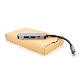 Хаб-конвертор VEGGIEG TC04 Type-C на Type-C + USB3.0x2 + HDMI,10см,Silver,Box