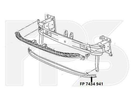 Направляющая переднего бампера VW Passat B8 '15- (FPS) 3G0807651B