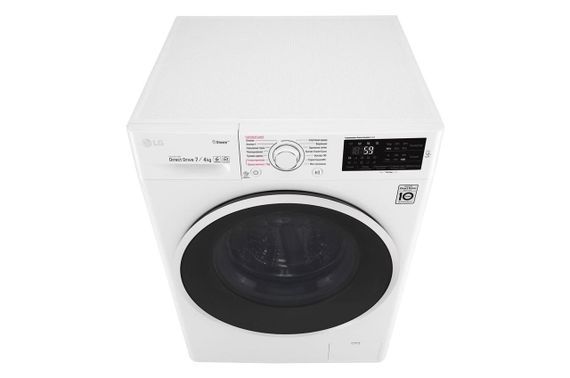 Стир.-сушильная машина LG F2J6HG0W, 7кг (4кг), 1000, В, Пар, глубина 45см, Дисплей, Инвертор, Белый (F2J6HG0W) | Зображення 6