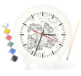 Детский набор для творчества часы раскраска Моб из любимой игры 30 см (Г0179)