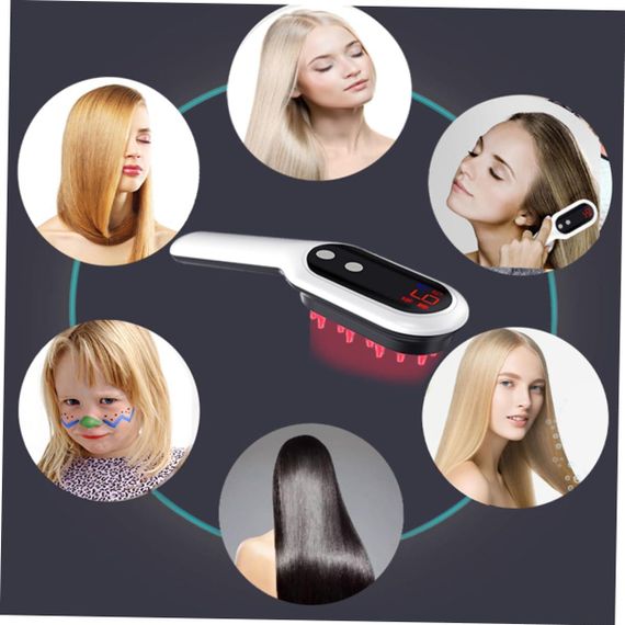 Електрична масажна гребінець DOITOOL для росту волосся, з вібрацією та масажем шкіри голови, біла | Зображення 6