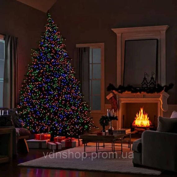 Новорічна гірлянда вулична 100 м 1000 LED з сонячною батареєю чорний провід Мультиколір SB1000L100MBML | Зображення 1