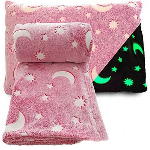 Плед, що світиться в темряві, плюшеве покривало Blanket kids Magic Star 150х100 см флісова ковдра. GA-224 Колір: рожевий | Зображення 5