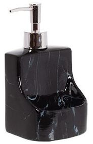 Диспенсер для миючого засобу Qiot Black Marble 400ml з підставкою для губки
