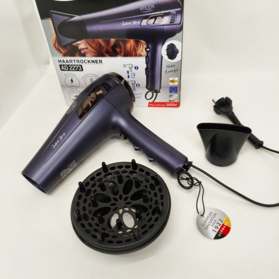 Мощный фен для сушки и укладки волос Adler AD 2273 2400Вт, Женский мощный фен для укладки волос QA-51 | Зображення 1