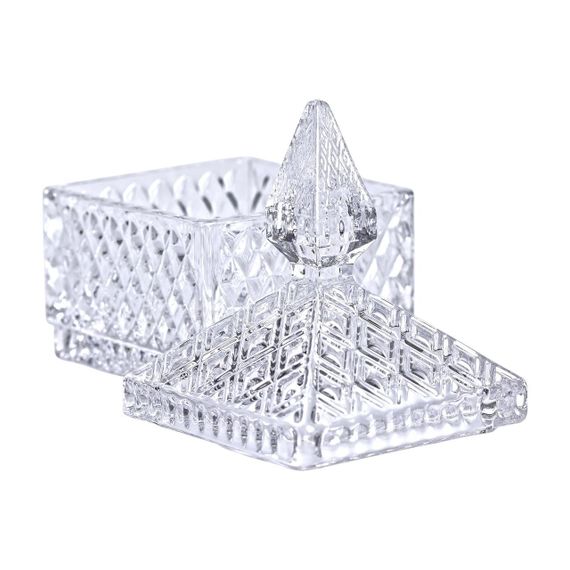 Цукерниця скляна з кришкою 8.5х8.5х15 см квадратна HP-YH-27 | Зображення 1