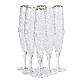 Бокалы для шампанского 250 мл, высокая ножка, набор из 6 штук HP-16-4