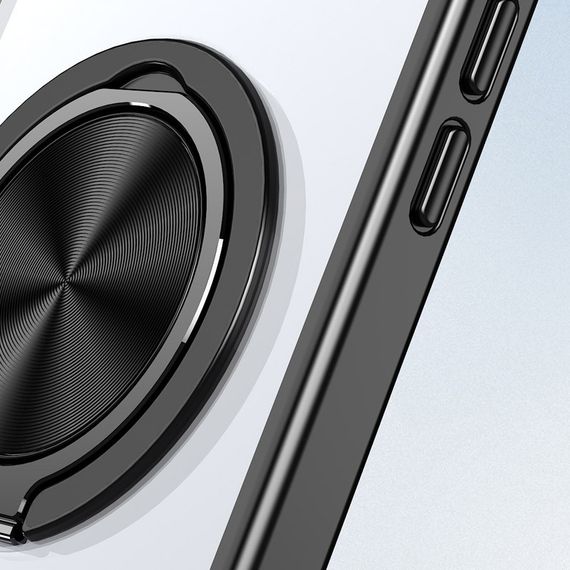 TPU+PC чохол Metal Ring with MagSafe для Apple iPhone 15 (6.1") Чорний | Зображення 2