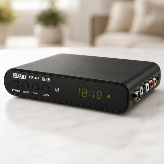 Цифровий TV тюнер Operasky OP-407 Full HD 1080p ефірний DVB-T2 ресивер Full HD з Wi-Fi та USB приставка з LED-дисплеєм | Зображення 2