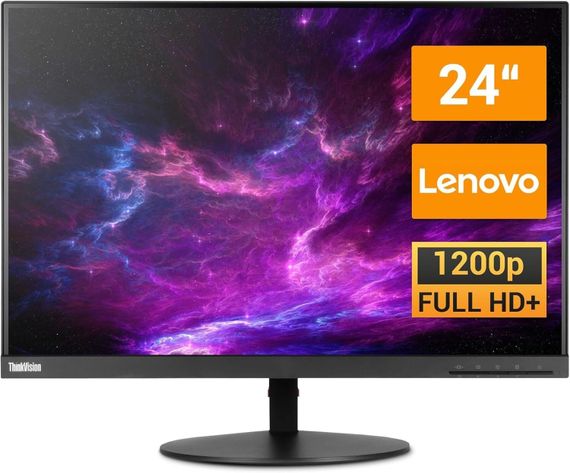 Монитор Lenovo ThinkVision T24D-10 / 24" (1920x1200) IPS / 1x HDMI, 1x DP, 1x VGA, 1x USB 3.0, 2x USB 2.0, 1x USB Type-B б/у | Зображення 1