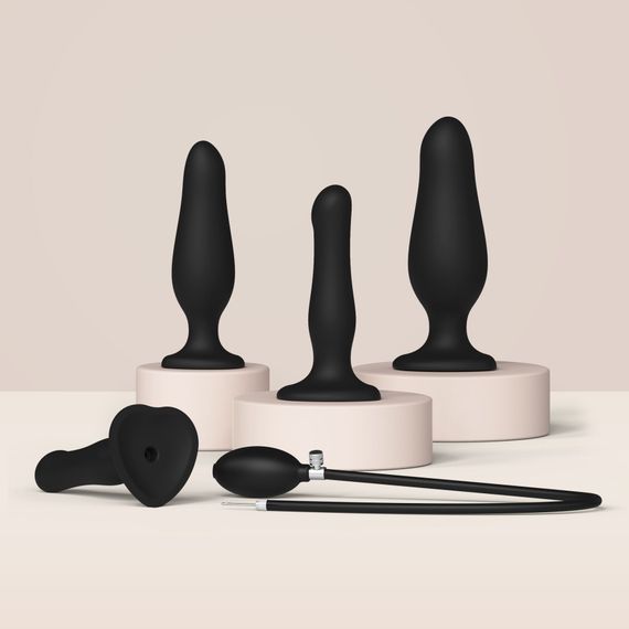 Надувний фалоімітатор Strap-On-Me INFLATABLE DILDO PLUG - NOIR, кулька всередині, діаметр до 6 см | Зображення 3