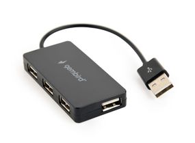 Хаб на 4 порти USB 2.0 UHB-U2P4-04, пластик, чорний