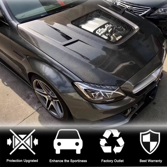 Капот V2 (Карбон) для Mercedes C-сlass W205 2014-2021 рр | Зображення 1