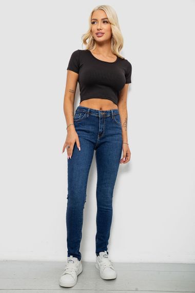 Джинси жіночі однотонні Skinny, колір темно-синій, 244R2001-B | Зображення 1