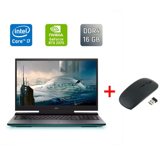Игровой ноутбук Dell G7 7700 / 17.3" (1920x1080) IPS / Intel Core i7-10750H (6 (12) ядер по 2.6 - 5.0 GHz) / 16 GB DDR4 / 512 GB SSD / nVidia GeForce RTX 2070, 8 GB GDDR6, 256-bit / WebCam / HDMI / Windows 10 б/у + Подарок Беспроводная мышь / USB