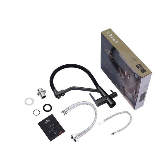 Змішувач для кухні з підключенням до фільтра Kroner KRP Edelstahl Klassisch - PVD03817BLK | Зображення 8