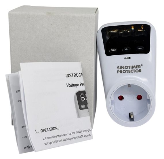 Реле напруги 16 А 3680 W 150-280 V євро вилка регульоване з дисплеєм HLP02 | Зображення 3