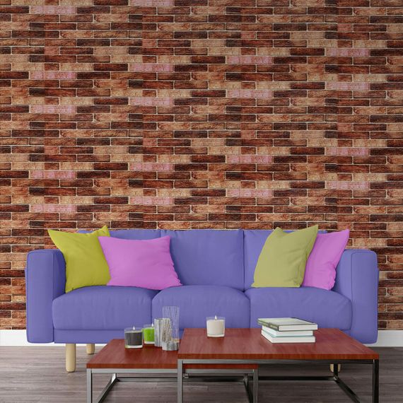 Самоклеюча 3D панель 19600x700x3мм Коричнева Катеринославська Цегла SW-00001469 | Зображення 5