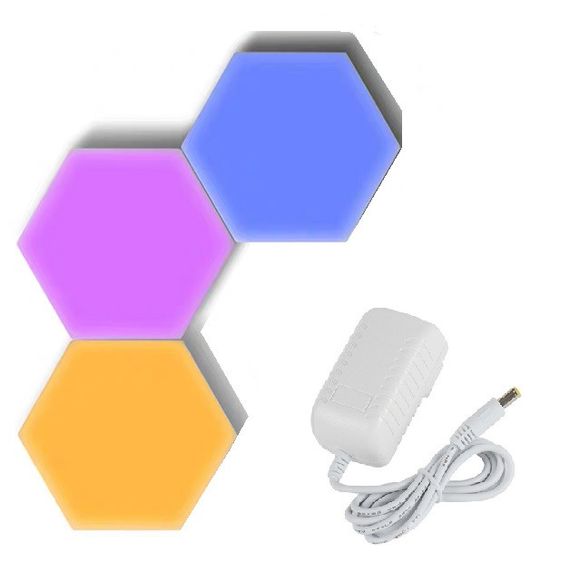 Светильник сенсорный 3DTOYSLAMP Соты Набор 3 шт Разноцветные (type 3) | Зображення 6