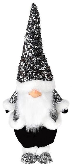 М'яка іграшка «Гном Black&White» 22х16х55см в пайєтках