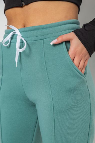Спортивні штани жіночі на флісі, колір оливковий, 247R7555 | Зображення 4
