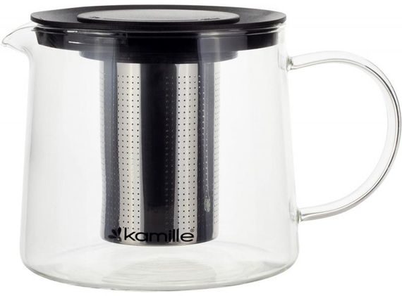 Чайник скляний заварювальний Kamille 1000мл зі знімним ситечком (0776m) | Зображення 1