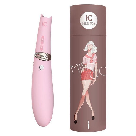 Вакуумный стимулятор с вибрацией KisToy Miss CC Pink, можно использовать как вибратор, диаметр 36мм | Зображення 3