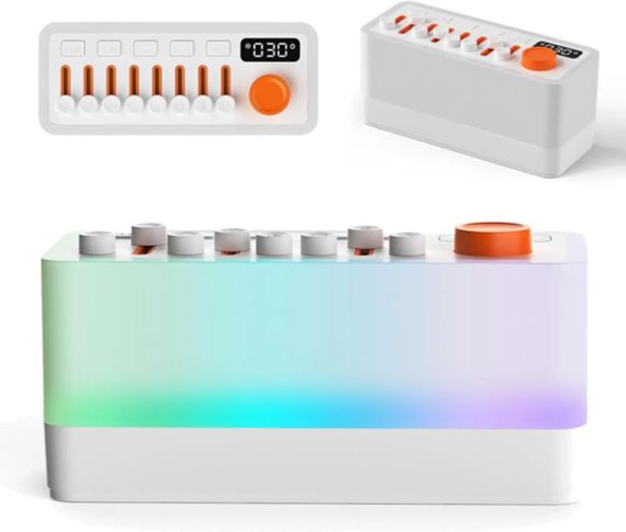 Портативный звуковой генератор 3в1 / Умная колонка с RGB-подсветкой / Ночник с таймером, на аккумуляторе, для сна, релаксации и | Зображення 1