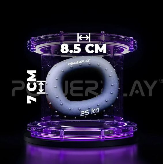 Еспандер кистьовий силіконовий PowerPlay PP-4337 Hand Grip Large 25 кг Сірий (PP_4337_Grey_25kg) | Зображення 3