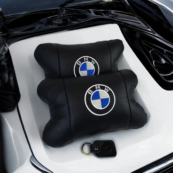 Подушка для комфорту в авто BMW, Подушка під голову для поїздок, Автоподушка подарунок JD-41 | Зображення 8