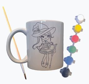 Набір для творчості кружка розмальовка "Чарівниця" 330 мл біла