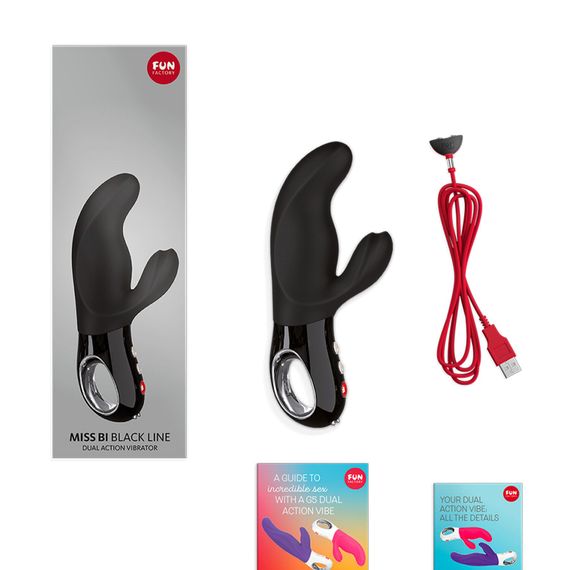 Вібратор-кролик Fun Factory MISS BI black, 2 незалежні мотори, діаметр 4,2 см | Зображення 7