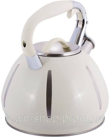Чайник Kamille Marshmallow 3л из нержавеющей стали со свистком, бежевый KM-0691A-WH | Зображення 2
