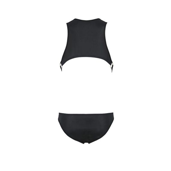 Мужское кожаное боди Passion 056 ADAM S/M Black, заклепки | Зображення 5