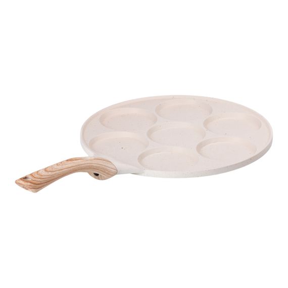 Сковорода з антипригарним покриттям 26 см для млинців, яєць та оладок 7-сегментна кругла бежева HP-39-582-W | Зображення 1