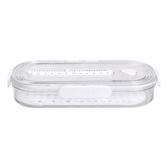 Контейнер для їжі пластиковий 32.5х17.5х6 см харчовий контейнер з індикатором дати 1 л Білий HP-27-7 | Зображення 3