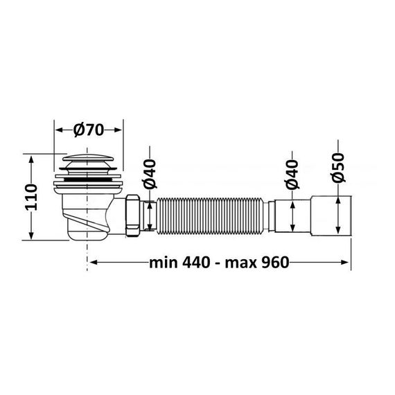 Сифон для душового піддона Lidz (CRM) автоматичний (вихід 40/50 мм) | Зображення 1