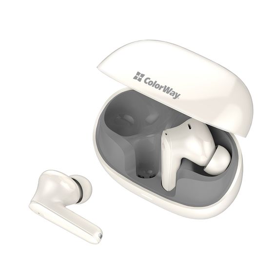 Навушники ColorWay Slim TWS-1 Earbuds Long Life Beige (CW-TWS1BE) | Зображення 4
