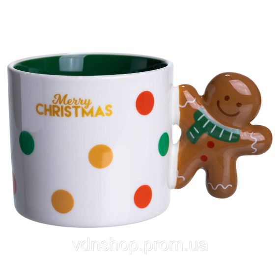 Чашка порцелянова новорічна Merry Christmas 350 (мл) Yiwu FM-CS-51WGR | Зображення 1